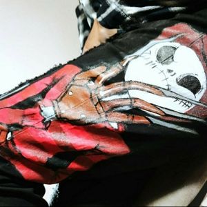Custom Painted Jack Skellington Capri Pants